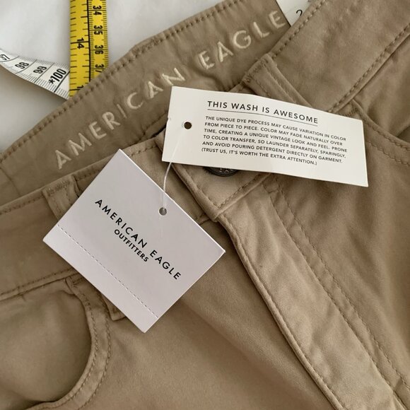American Eagle Jegging Womens 2 Tan High Rise Next Level Stretch Skinny Pants - Picture 7 of 11